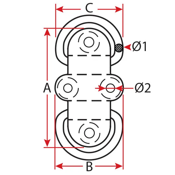 316 Stainless Steel Folding Pad Eye - Cast