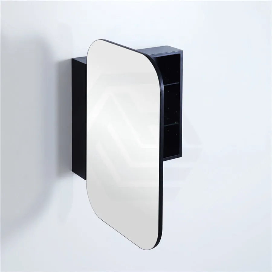 400mm / 600mm Matt Black PVC Shaving Cabinet Pencil Mirror Wall Hung for Bathroom