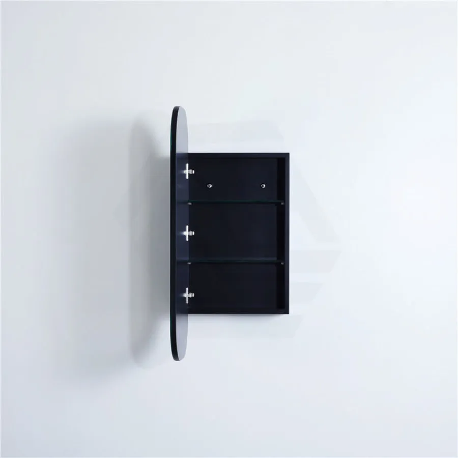 400mm / 600mm Matt Black PVC Shaving Cabinet Pencil Mirror Wall Hung for Bathroom