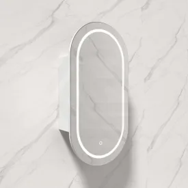 450x900x150mm Ceto Olivia Matt White Oval LED Shaving Cabinet Frontlit