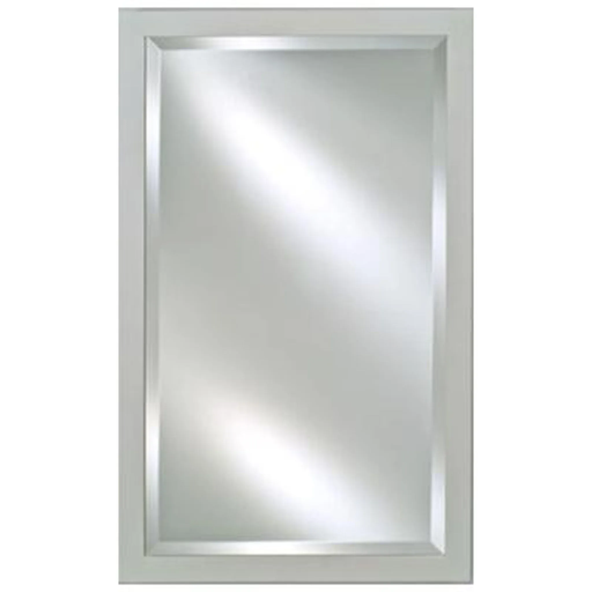 Afina Basix 24" x 30" Satin White Recessed Left Or Right Hinged Single Door Beveled Mirror Medicine Cabinet