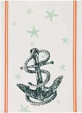 Anchor and Sea Star Kitchen Hand Towel