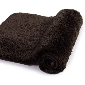 Brown Bathroom Rug Non Slip Bath Mat - Water Absorbent Soft Microfiber Shaggy Bathroom Mat Machine Washable Bath Rug for Bathroom Thick Plush Rugs for Shower