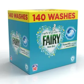 Fairy Non Bio Pods Clothes Detergent Cleaning Power Washing Capsule (140 washes)