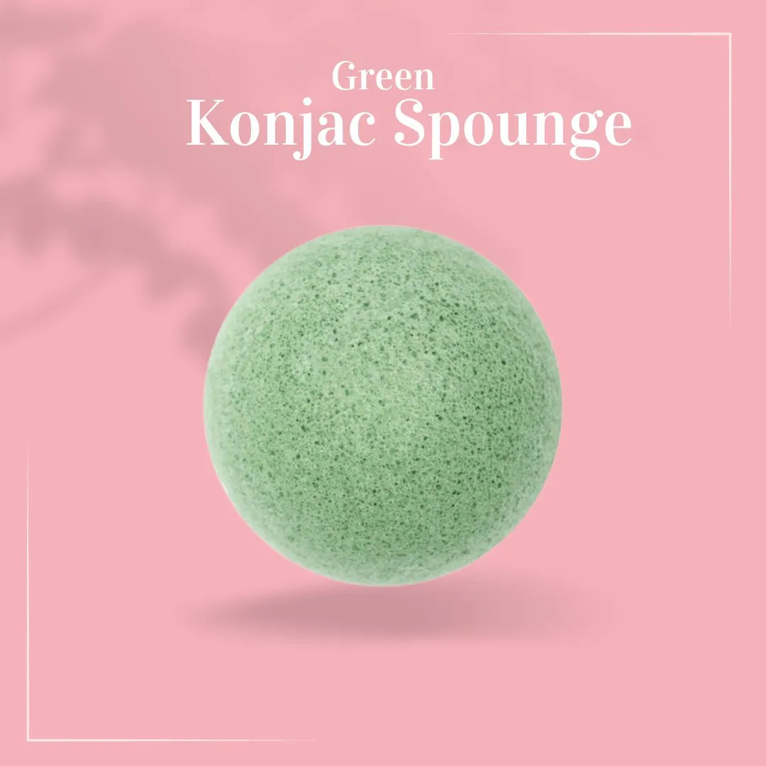 Green Konjac Facial Sponge - French Clay