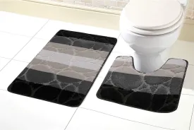 Kaya Ultra Soft Non Slip Bath Mat and Pedestal Set Absorbent Stylish Bathroom Decor in Various Colours by OLIVIA ROCCO