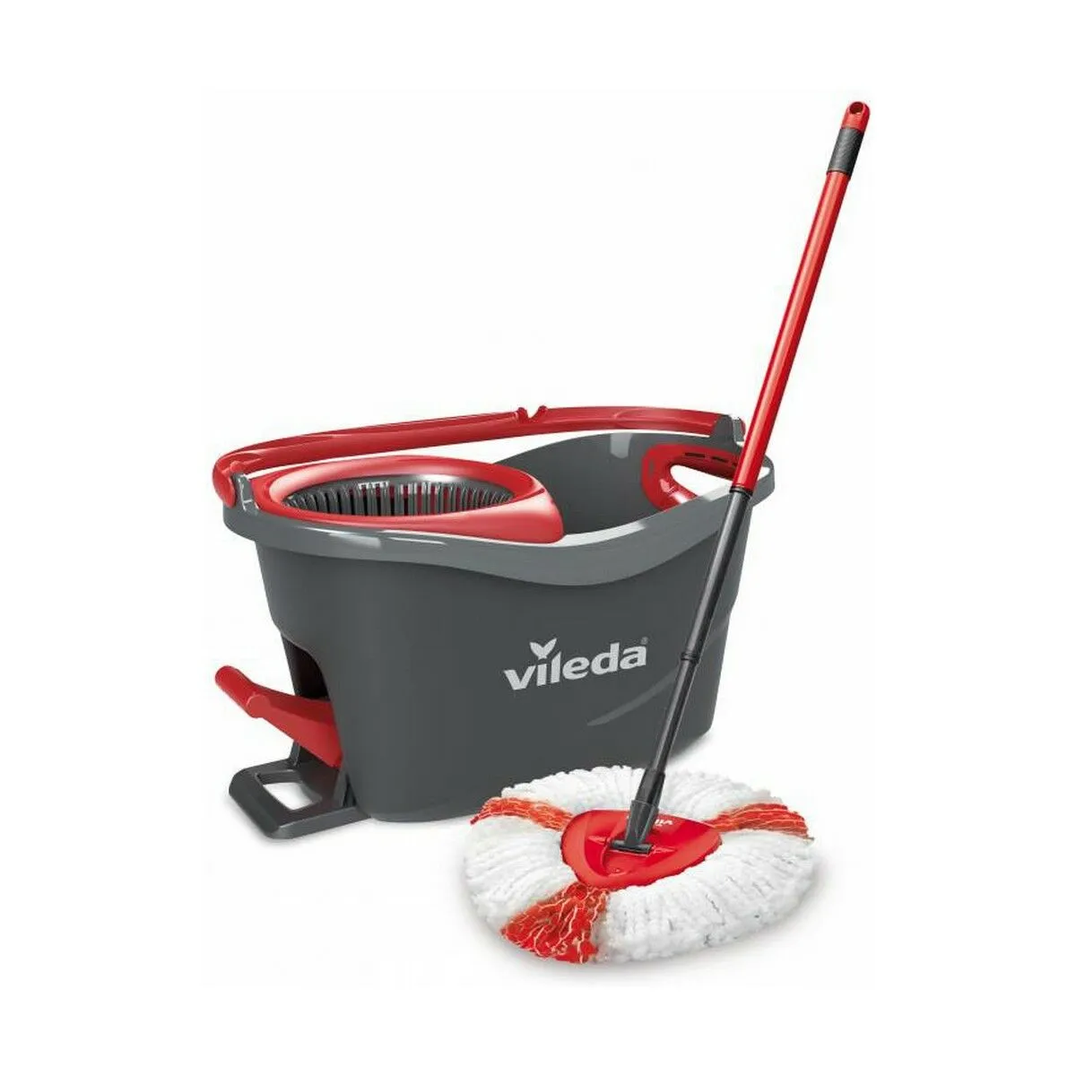 Mop with Bucket Vileda mop en steel Supermocio 3Action White Red Microfibres