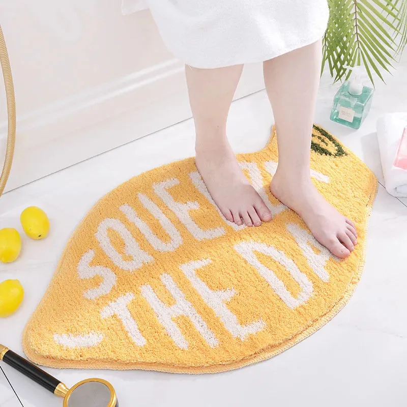 SINOTAO  -  Creativity Doormat Cartoon Fruit Carpet Flocking Non-slip Bath Mat Lemon Peach Home Land Pad Bedroom Toilet Doorway Floor Mat