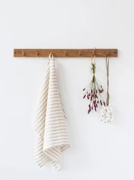 Zero-Waste Striped Linen Tea Towel - Oatmeal Stripe